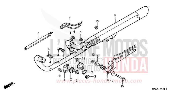 EXHAUST MUFFLER for Shadow Aero PEARL IVORY CREAM (Y137G) from 1998